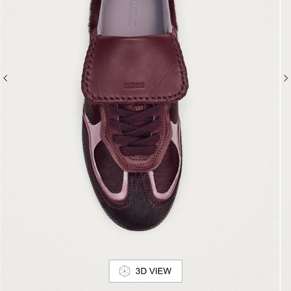 ALOHAS Burgundy Leather Sneakers - Picture 3 of 7